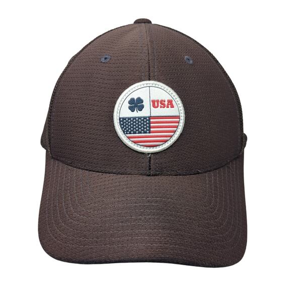 USA Flag Snapback Trucker Hat Brown One Size Mesh Back Black Clover - Picture 1 of 10